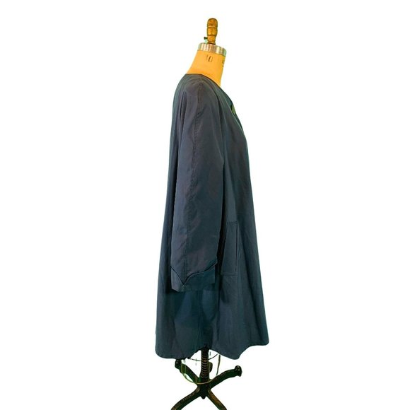 Vintage 80s Swing Coat Womens Large Solid Blue Barrie Pace Tent Coat - Picture 8 of 10